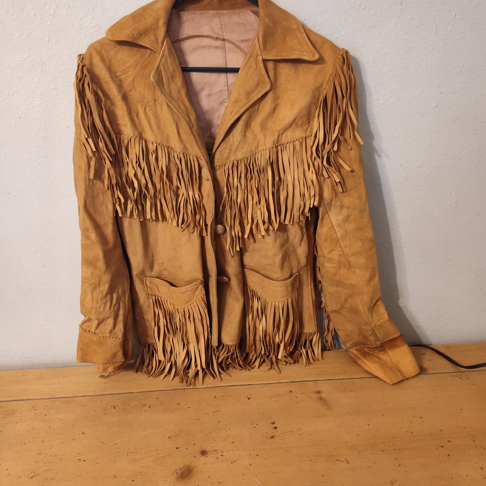 Tan Fringe Leather Jacket